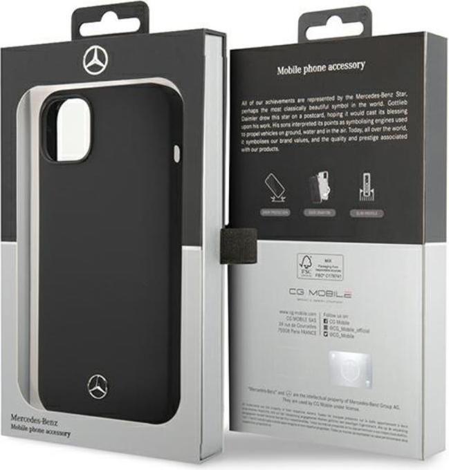 Produktbild Mercedes Benz MEHCP14MSILBK iPhone 14 Plus 6,7 Zoll schwarz/schwarz Hardcase Silik (Apple iPhone 14 Pro)