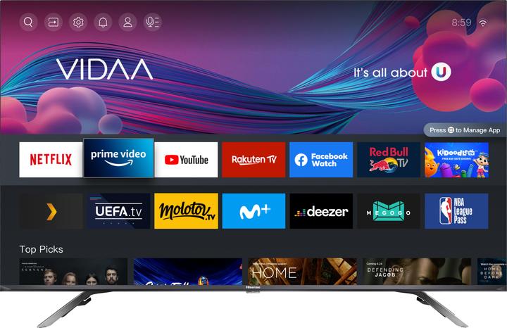 Immagine prodotto Hisense TV 50E76GQ (50 pollici) Ultra HD Smart TV Wi-Fi, Titanio (50", QLED, 4K, 2021)