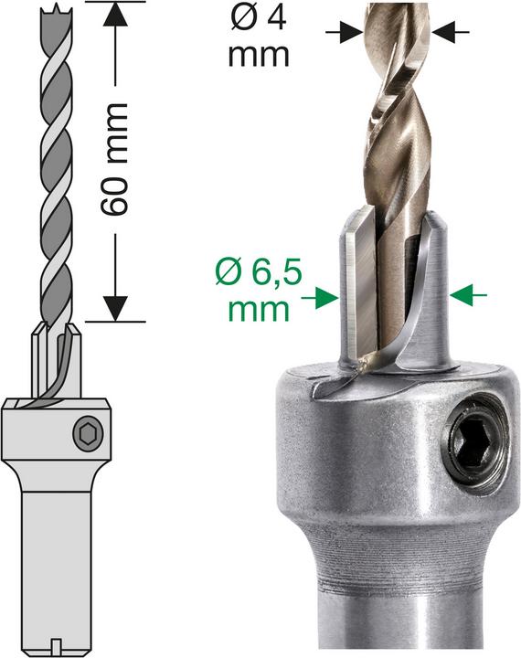Produktbild Spax Bohrsenker step drill 4 Terasse 4 mm Bohrdurchmesser 60 mm Länge ( 5000009186049 ) (4 Millimeter)