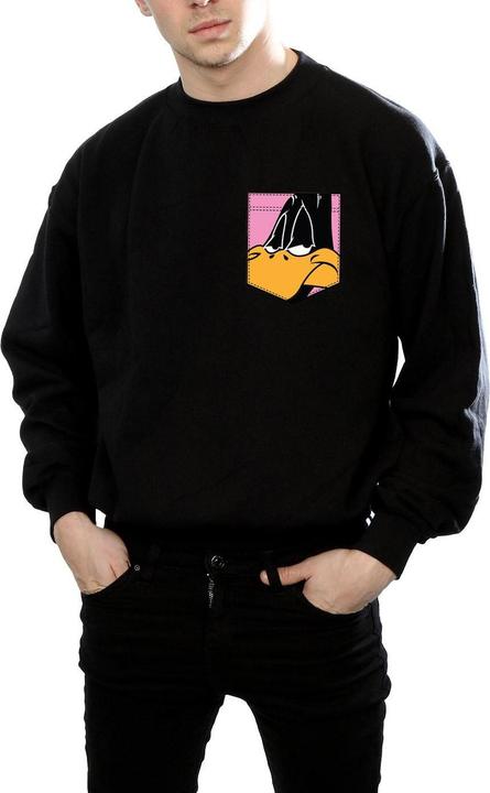 Immagine prodotto Looney Tunes Daffy Duck Face Faux Pocket Felpa Uomo (XL)