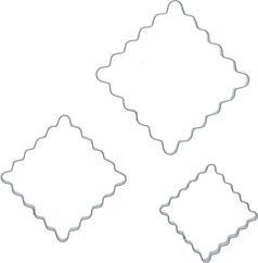 Actual product image Patisse Stainless Steel Square Cookie Cutter Set 3 pieces