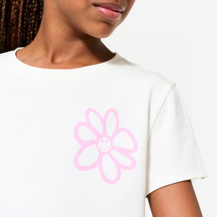 Image du produit Decathlon T-shirt multisport coton fille, imprimé blanc (5, 6)