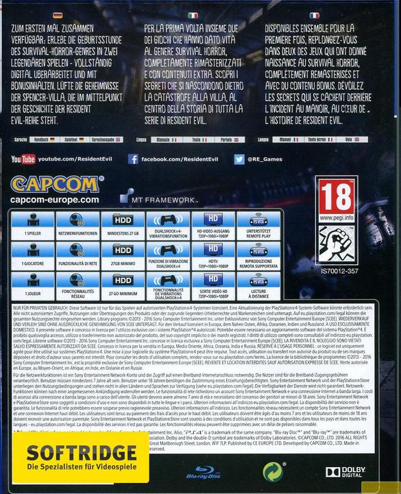 Image du produit Capcom Collection Resident Evil Origins (PS4)