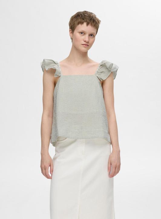 Actual product image Selected Femme Striped frill top (40)