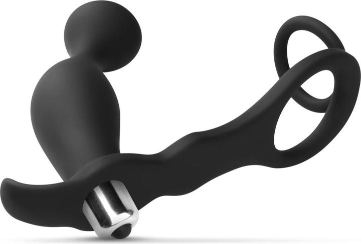 Image du produit Easytoys Plug Anal Vibrant avec Cockring et Bague de Testicules - Noir