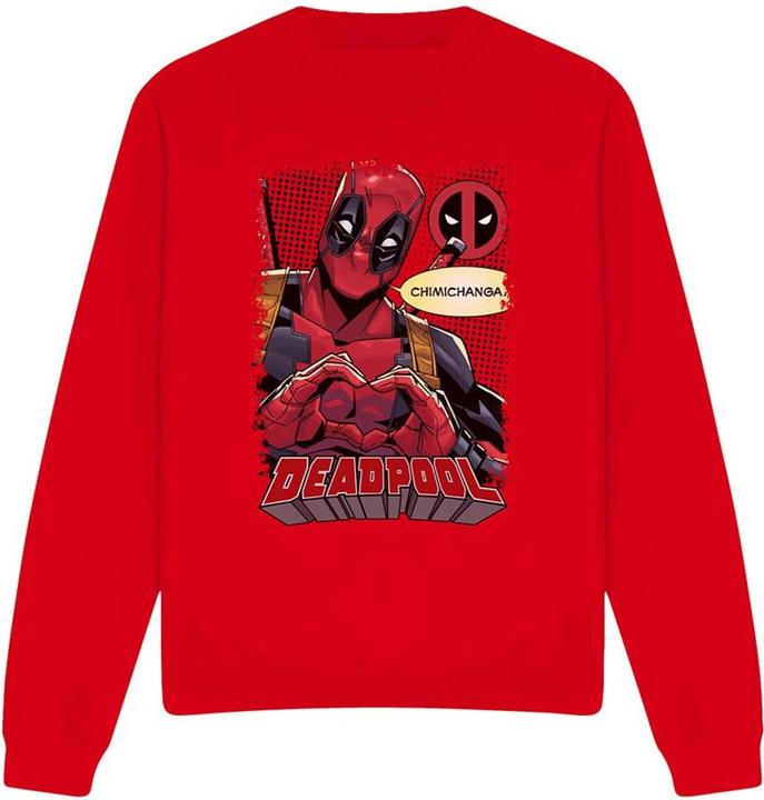 Actual product image Deadpool Unisex Adult Chimichanga Heart Sweatshirt (XXL)