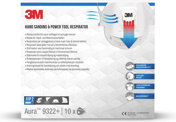 Actual product image 3M Aura 9322+ (FFP2, 10 x)