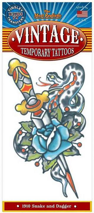 Produktbild Tinsley Transfers Schlange und Dolch Tattoo | Klebetattoos
