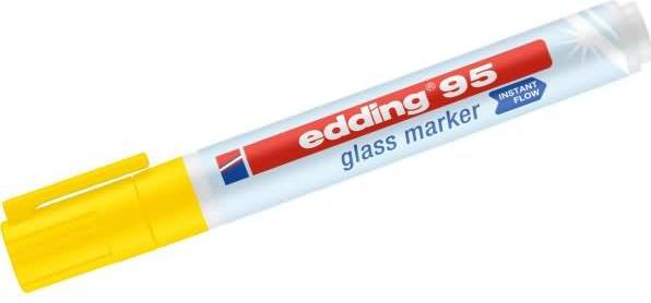 Immagine prodotto Edding Pennarello per vetro a punta di feltro 95 (Giallo, 3 mm, 1 x)