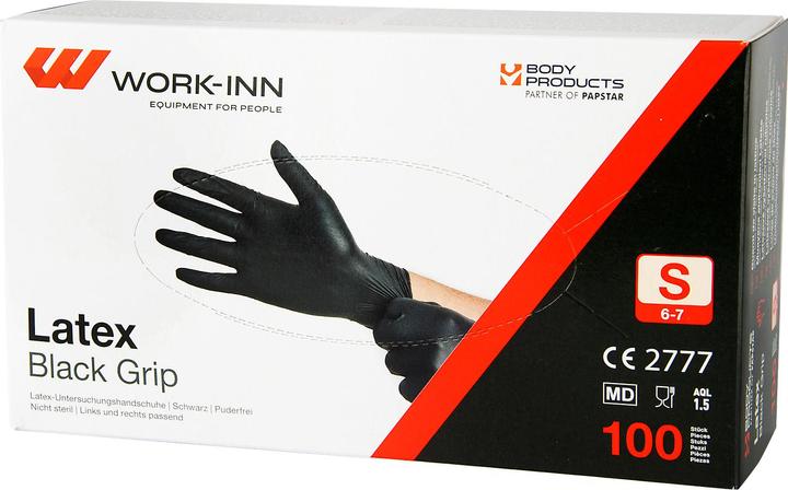 Produktbild Papstar Einmalhandschuhe Medi-Inn® PS Latex Black, für links & rechts, puderfrei, nicht steril, leben... (XL)