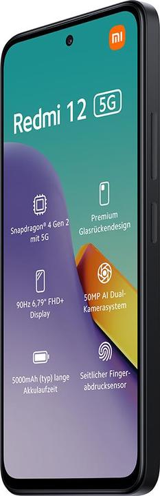 Produktbild Xiaomi Redmi 12 (128 GB, Midnight Black, 6.79", Hybrid Dual SIM, 50 Mpx, 4G)