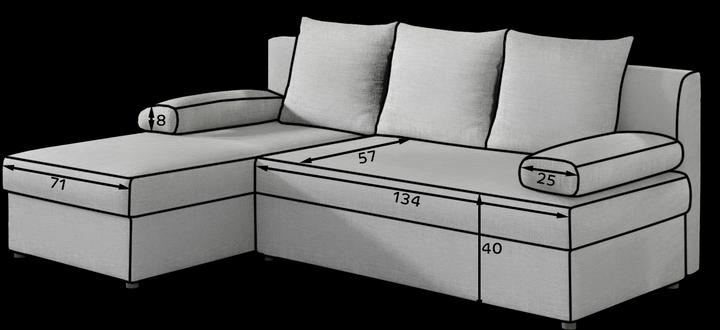 Actual product image ELTAP Gino (Corner sofa, 3-seater, Sofa bed)