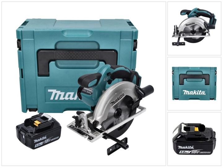 Actual product image Makita DSS 611 T1J cordless circular saw 18 V 165 mm + 1x battery 5.0 Ah + Makpac - without charger