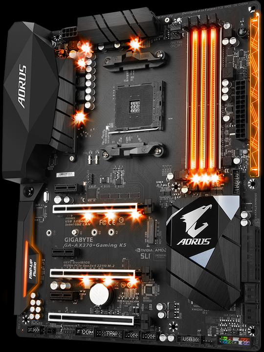 Produktbild Gigabyte AORUS GA-AX370-Gaming K5 (AM4, AMD X370, ATX)