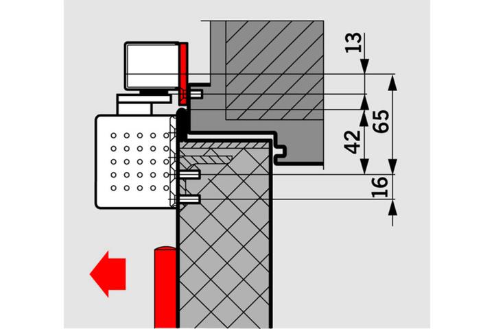 Produktbild Dormakaba Montageplattenset zu Gleitschienen G-SR flach (Zimmertür, Eingangstür, Holztür, Balkontür)