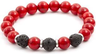 Beneto Beaded bracelet made of lava stone and howlite MINK22 / 17 (Howlite, Lava Stein)