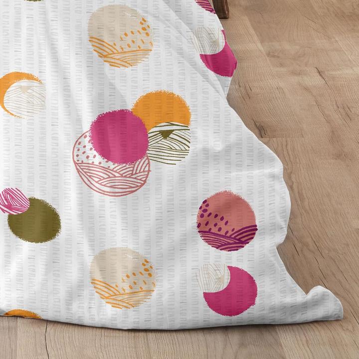 Immagine prodotto Enrico Coss Baumwoll Seersucker Bettwäsche Bremen pink orange (Set di biancheria da letto, 155x220 cm + 80x80 cm)