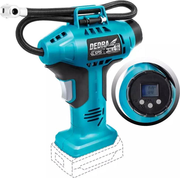 Produktbild Dedra car compressor 11bar 18V LCD gun compressor (11 Bar, 0 l)