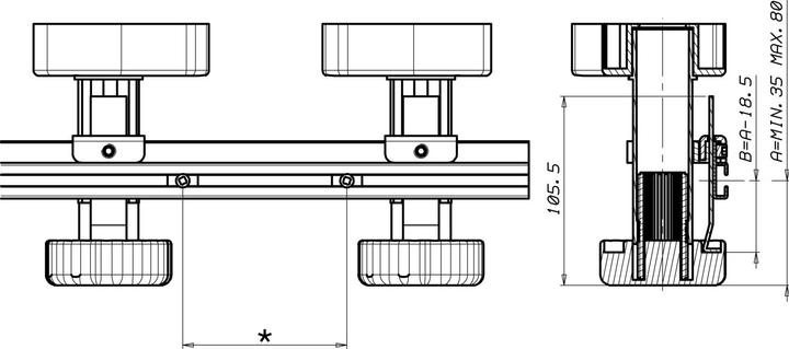 Produktbild Camar Unico Führungsleisten Set für die Sockellade, Länge 470 mm, Aluminium