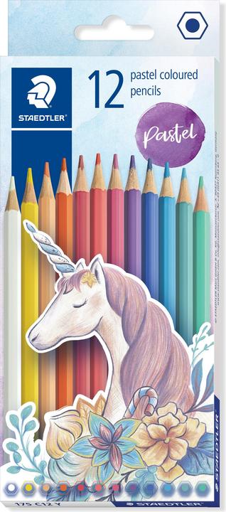 Produktbild Staedtler Farveblyant sekskantet pastel farver ass (12)