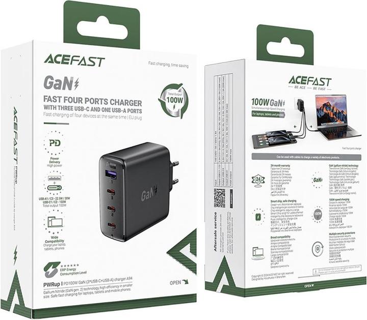 Image du produit Acefast A94 GaN Fast Wall Charger Chargeur 100W (100 W)