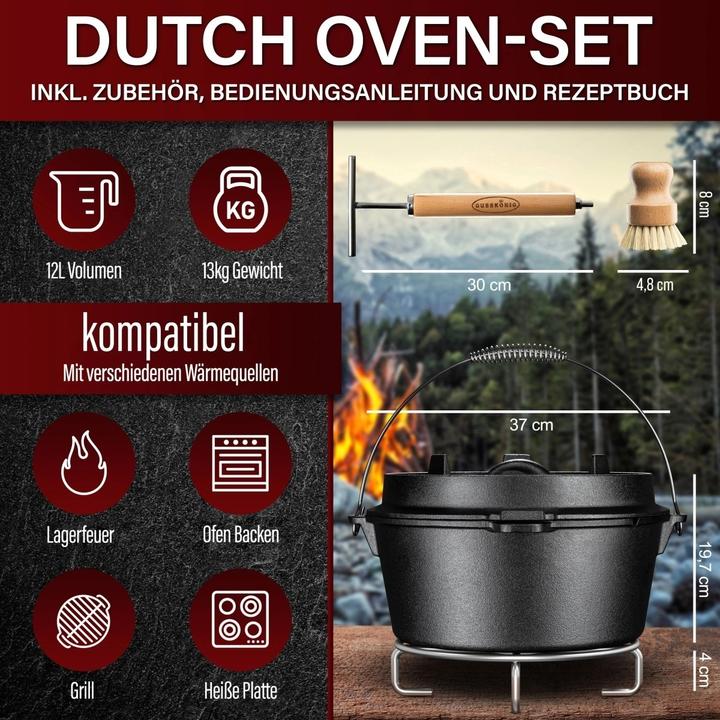 Produktbild Gusskönig Dutch Oven Set mit Edelstahl-Untersetzer