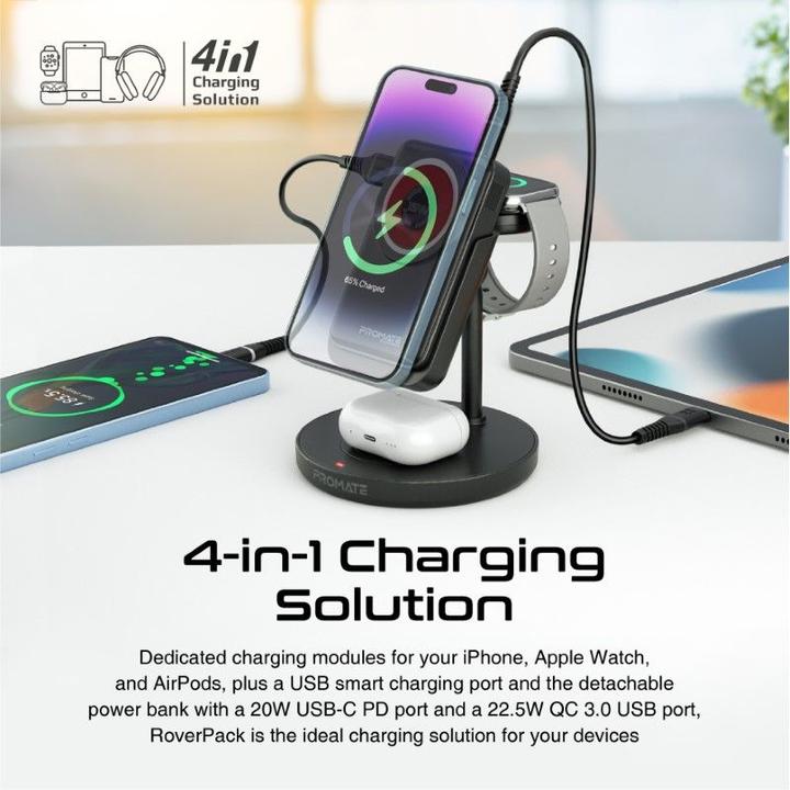 Image du produit ProMate RoverPack4-in1 Station de recharge avec powerbank (15 W)