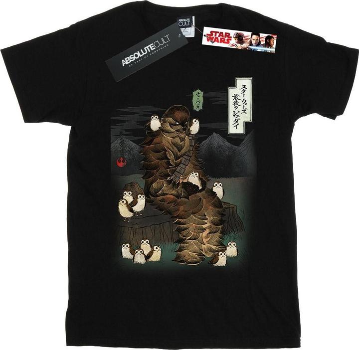 Star Wars The Last Jedi Japanese Chewbacca Porgs TShirt Jungen