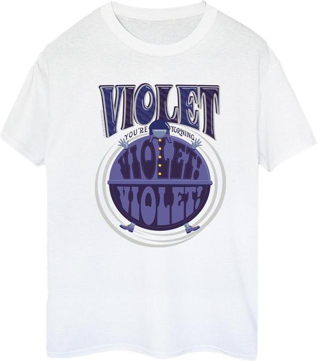 Actual product image Willy Wonka & the Chocolate Factory Womens/Ladies Violet Turning Violet Cotton Boyfriend T-Shirt (S)