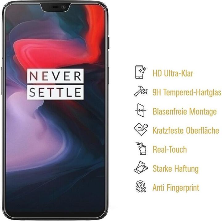 Produktbild Protectorking 6x 3D A++ echtes Tempered 9H Panzerhartglas KLAR (6 Stück, OnePlus 6)