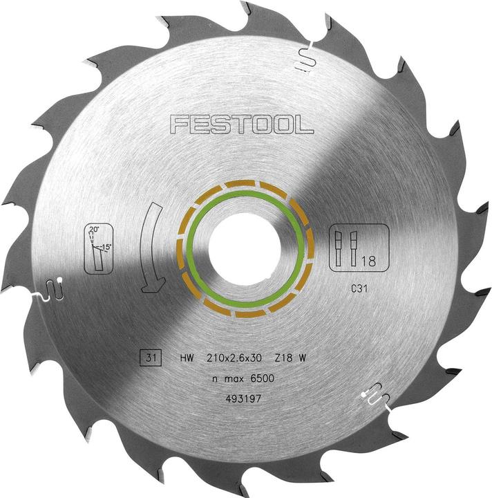 Produktbild Festool Kreissägeblatt HW 210x2,6x30 W18