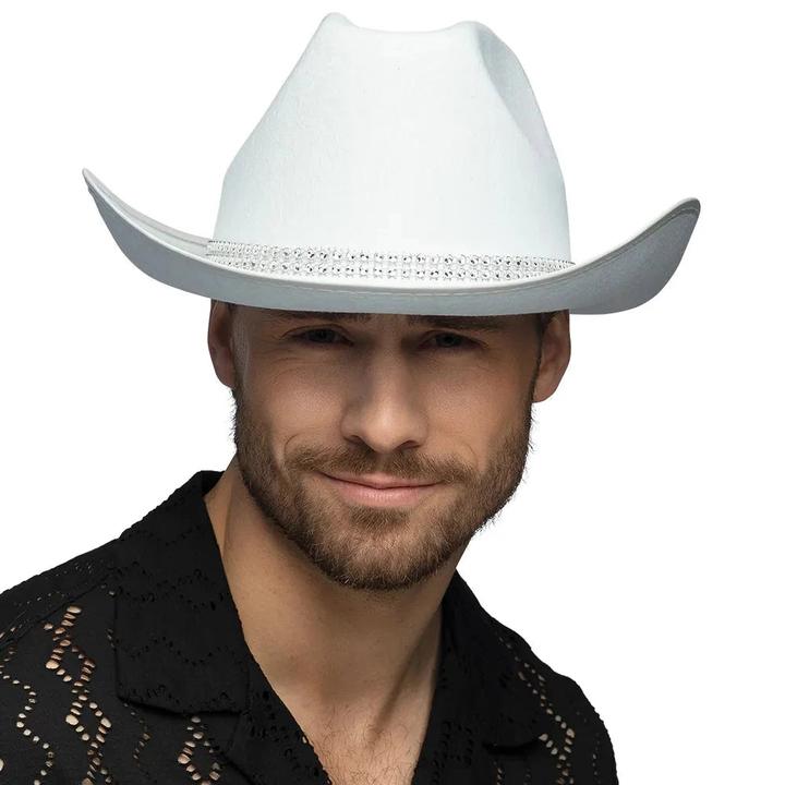 Actual product image Boland Cowboy Hut Daisy Weiss mit Strass