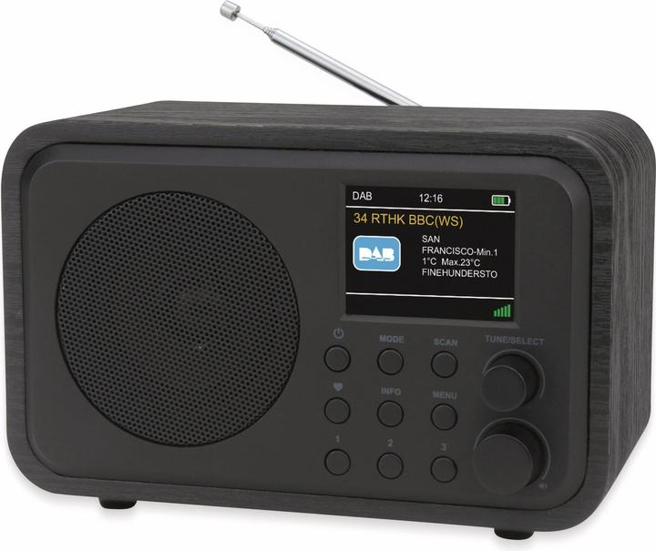 Produktbild DR 300-20 Tischradio DAB+, UKW Bluetooth®, DAB+, UKW wiederaufladbar Schwarz (DAB+, UKW, Bluetooth)