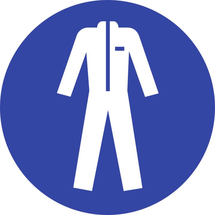 Immagine prodotto Moravia Cartello obbligatorio Utilizzare indumenti protettivi Alluminio, Ø 200 mm