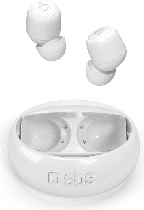 Produktbild SBS TWIN SPIN Kopfhörer mit 350mAh Ladestation white (6.50 h, Kabellos)