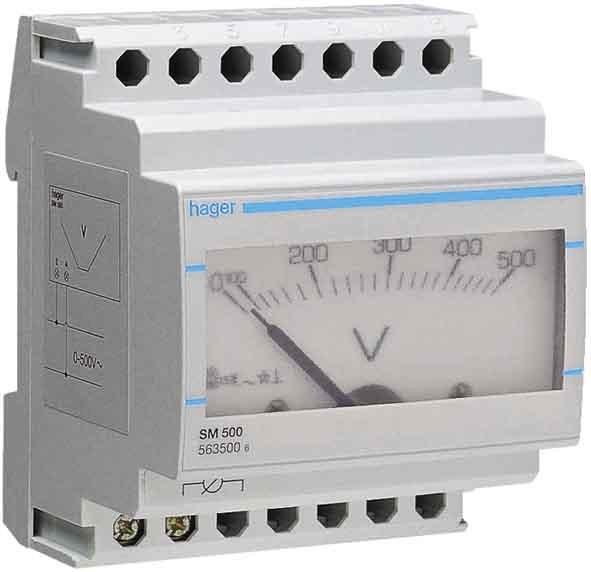 Hager HAG SM015 Ammeter analogue 0-15A AC direct measurement 4PLE