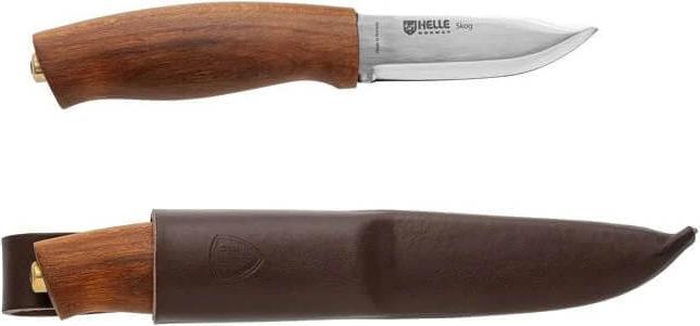 Produktbild Helle Gürtelmesser Skog, Dreilagenstahl, Buchenholzgriff, Lederscheide (7.60 cm)