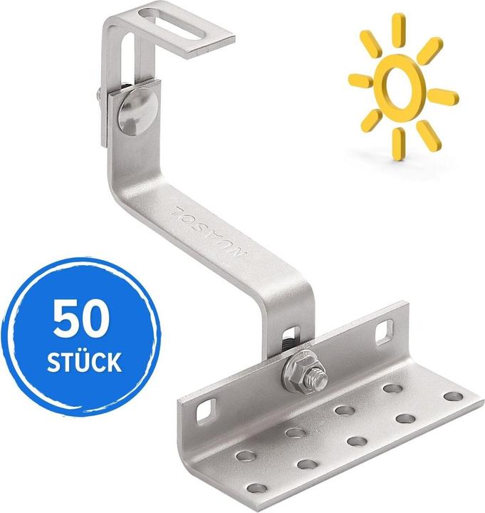 Actual product image Nuasol Roof hooks for photovoltaic solar modules (Solar system mounting material)