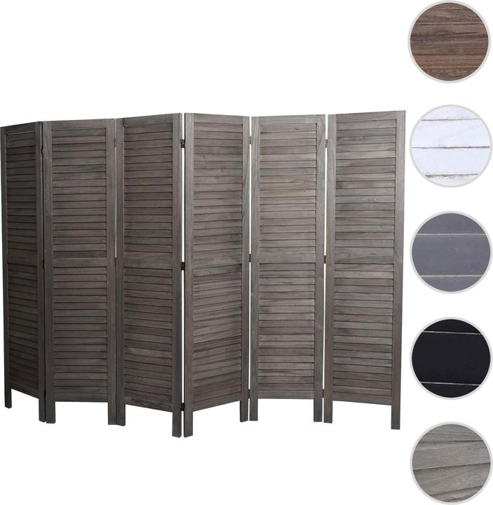Image du produit Mendler Paravent HWC-G30, Cloison de séparation visuelle, Shabby-Look 170x240cm - gris-brun