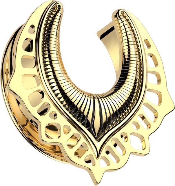 Immagine prodotto Star Piercing Sella placcata oro con fiori e armatura (Acciaio chirurgico 316L, senza ottone)