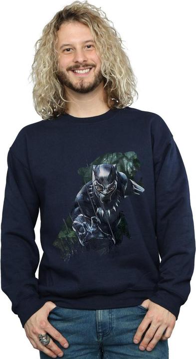 Immagine prodotto Felpa in cotone con silhouette selvaggia di Black Panther (M)