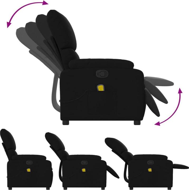 Produktbild VidaXL Massagesessel Schwarz Stoff,Farbe: Schwarz,Material: Stoff