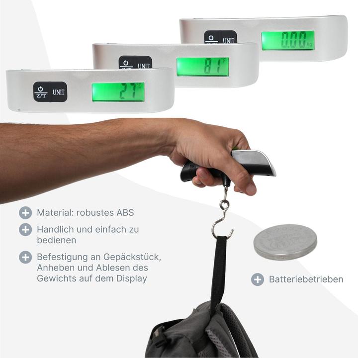 Image du produit Hermex Balance numérique pour bagages Balance manuelle Balance de voyage Balance suspendue (Pèses bagage)