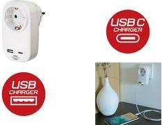 Actual product image Brennenstuhl Socket adapter+ USB charger PD