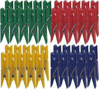 Produktbild Magni Jean Products 40 x stabile Wäscheklammer aus Kunststoff 40 Stück ca. 7x1x1,5 cm Wäscheklammern bunt