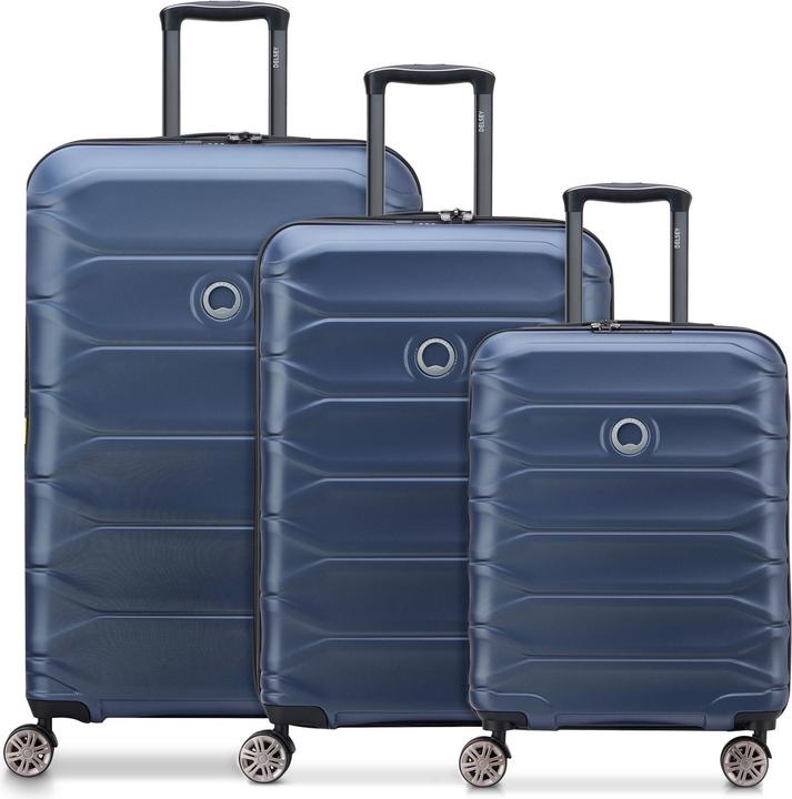 Delsey Meteor 4 Rollen Kofferset 3-teilig mit Dehnfalte (221 l, XL (ab 115l))