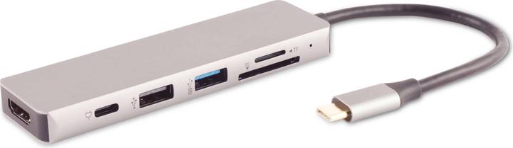 Shiverpeaks S/CONN maximum connectivity USB-DOCK--USB-C multiport docking station, 6in1, HDMI, PD, Hub, SD (USB-C, 6 Ports)
