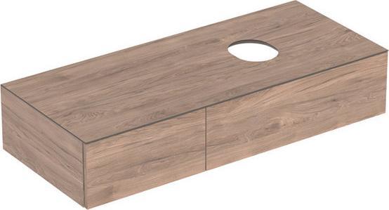 Immagine prodotto Geberit Mobiletto VariForm per lavabo da appoggio, due cassetti, piano dappoggio, dispositivo antiod (120 x 51 x 23,5 cm)