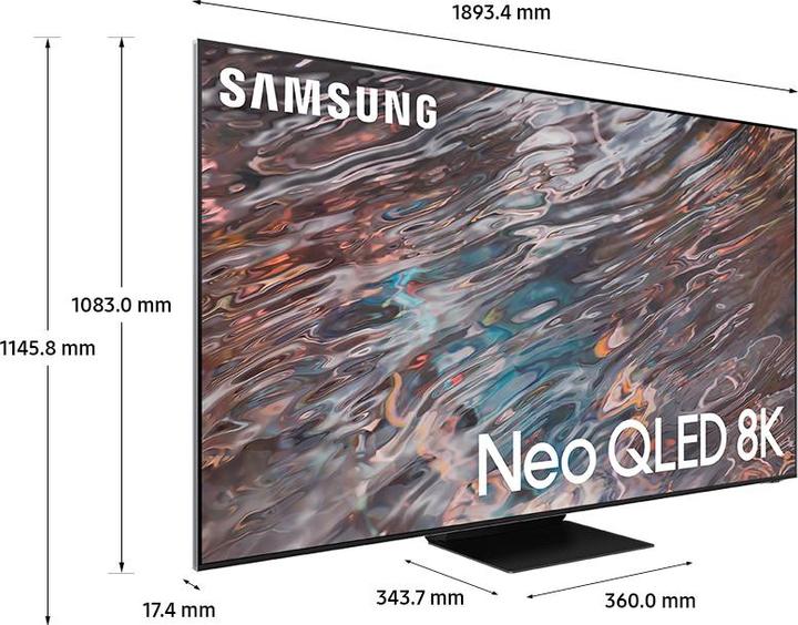 Image du produit Samsung Série 8 Neo QLED 8K TV 85 ? QE85QN800A Smart TV Wi-Fi Acier inoxydable 2021 (85", NeoQLED)