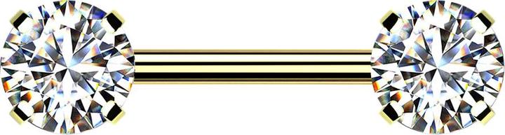 Immagine prodotto Star Piercing Campanile senza fili placcato oro con cristallo argentato (senza ottone, Acciaio chirurgico 316L)